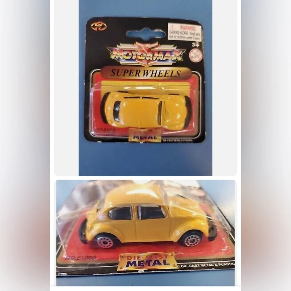 - Motormax Super Wheels Die-Cast Metal Yellow VW Beetle 61000
